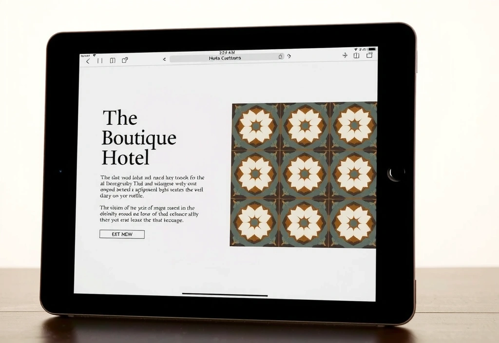 Bir butik otel için hazırlanan web sitesi arayüzü