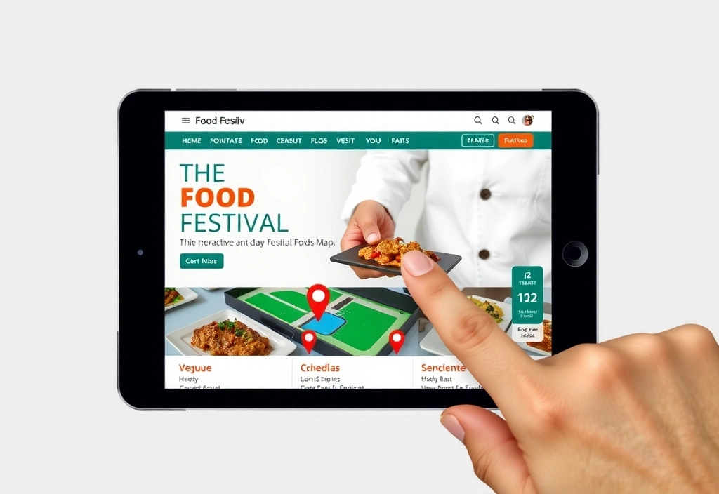 Ege gastronomi festivali için etkinlik sitesi